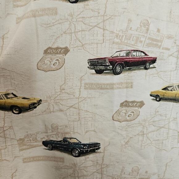 Woodland Trail Route 66 Classic Cars Men's Retro Casual Button-down Size XL - Picture 5 of 7